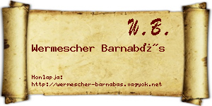 Wermescher Barnabás névjegykártya
